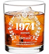 Baalaka 50th Birthday Gifts for Him, 50th Birthday Decorations Men, Vintage 1974 Whiskey Glasses,...