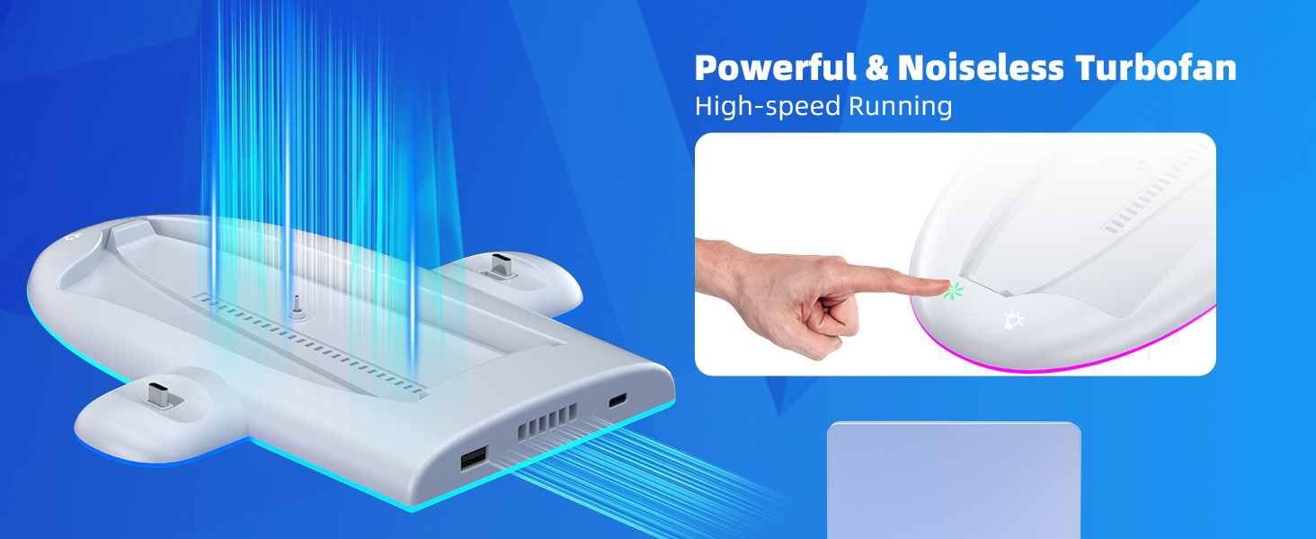 PS5 Slim Cooling Dock with LED Lights