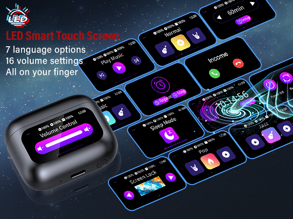 ZYHKON Sleep Earbuds Bluetooth 5.4 in Ear Touch Screen Sleep Headphones