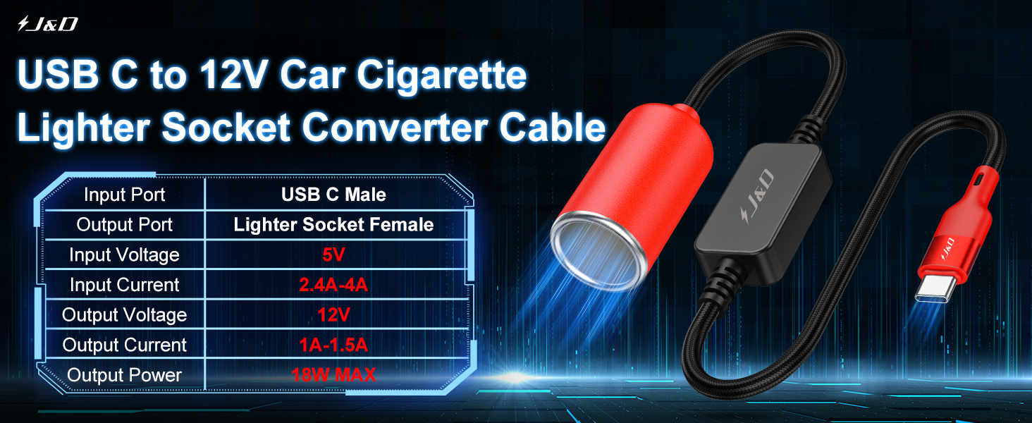 usb c cigarette lighter adapter, usb to 12v adapter, car lighter usb adapter, usb c to 12v adapter