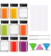 SAIAOKJ 9 Pack 2 oz Glass Shot with Lids for Liquids,Mini Bottles Wide Mouth Leakproof,Reusable S...