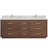 Miseno MV-NM-706584 Porto 84" Free Standing Double Basin Vanity Set with Cabinet and Quartz Vanit...