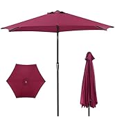 OLIXIS 7.5ft Patio Umbrella with Tilt and Crank Button &amp; 8 Sturdy Ribs Waterproof, Patio Table Um...
