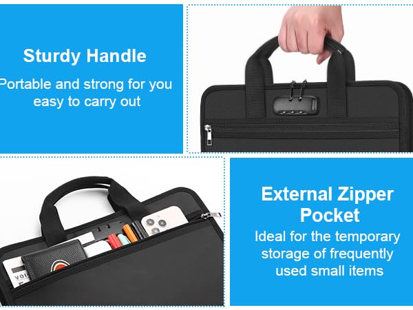 document oragnizer with handle