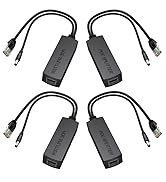 4Pack PoE Splitter 12V, Active PoE to 2.1mm DC, with IEEE 802.3af/at Compliant(Upgraded with USA ...