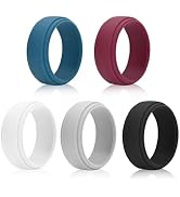Gdabuzz 5 Packs Silicone Wedding Bands for Women and Men Flexible Comfort Sport Silicone Ring