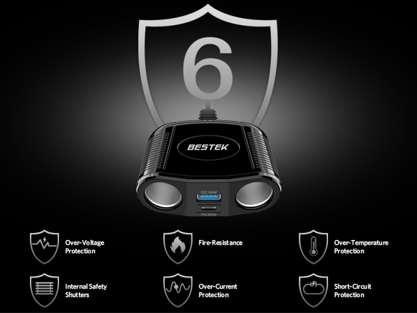 BESTEK Cigarette Lighter Splitter Adapter