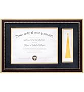 FLYJOE 11x17.5 Diploma Frame with Tassel Holder, Display 8.5x11 Certificate and Tassel with Black...