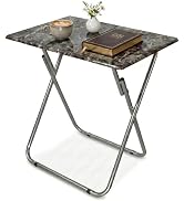 American Dream Marble Jumbo E-Z Tray Table 29" x 20" x 28" | Folding TV Tray, Wood Top &amp; Metal Le...