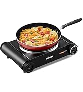 CUSIMAX Hot Plate,1500W Electric Portable Cast Iron Stove with Temperature Controls,Hot Plates fo...