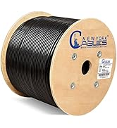 NewYork Cables - Direct Burial Cat6 Ethernet Cable – Outdoor Black Wire Cat6 Cable 1000ft CMX Wea...