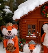 4 Pack Christmas Felt Fox