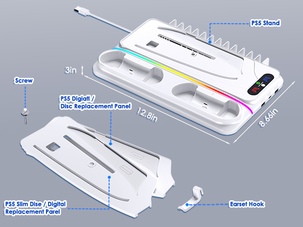 Fast Dual PS5 Controller Charger
