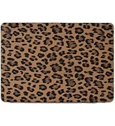 Leopard Print Case for MacBook Neo 13 Inch 2026 (Model A3404, A18 Pro Chip), PU Leather Coated Ha...
