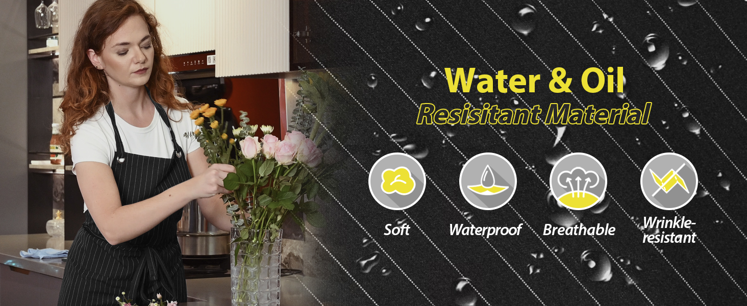 apron water and oil resistant material