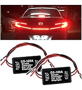 2PCS 6V-30V GS-100A LED Brake Light Flasher with Pre-Wired,Universal Pulsing Strobe Flashing Modu...