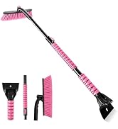 OUSHASAA 44" Ice Scraper and Snow Brush for Car Windshield with Extendable, 360° Pivoting, Soft B...