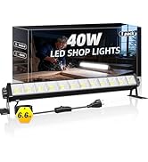 1 Pack LED Shop Light, 40W 5400LM Plug in Garage Lights with 6.6FT Long Power Cord and On/Off Swi...