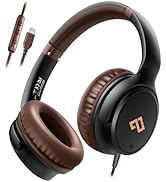 USB C Headphones Wired Over-Ear Headphone with Mic, Lightweight Foldable Wired Headphones for iPh...