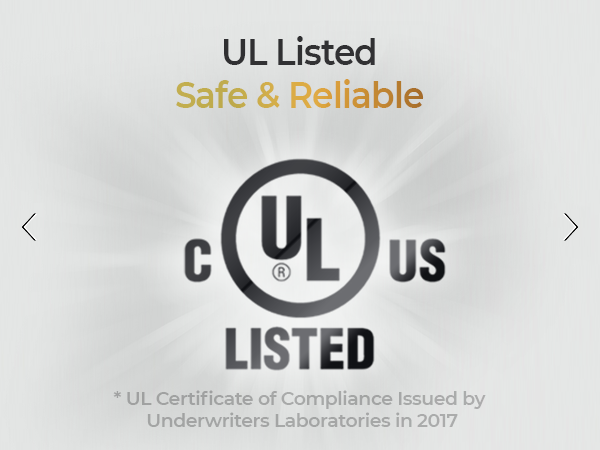 UL Listed, Safe &amp;amp; Reliable