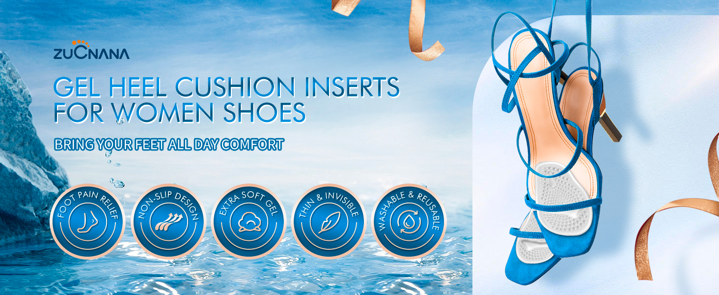 Gel Heel Cushion Inserts for Women Shoes