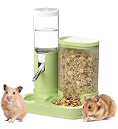 BAGHPBM 2 in 1 Hamster Water Bottle, Automatic Feeder, No Drip Small Animal Water Dispenser Food ...
