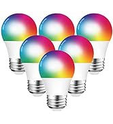 Smart Light Bulbs DOGAIN A15 E26 Base RGB Dimmable Color Changing WiFi-Bluetooth Bulb Compatible ...