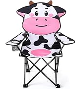 KABOER Kids Outdoor Folding Lawn and Camping Chair with Cup Holder and Carrying Bag, Children's C...