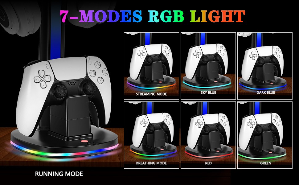 ps5 controller charging station with headphone stand