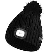 Keains Unisex LED Beanie with Light, USB Rechargeable Headlamp Hat,Gifts for Men and Women
