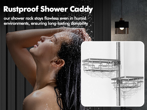 shower tension rod organizer