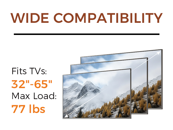 TV Size &amp; Max Load