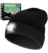 DETDLIB Gifts for Men ,Beanie Hat with Light,Stocking Stuffers for Men Dad Husband,Unisex USB Rec...