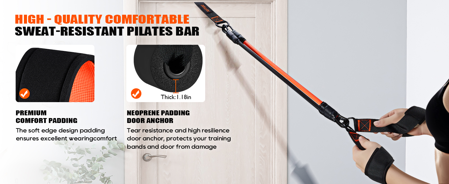 pilates bar kit with resistance bands for women
