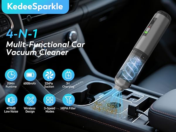KedeeSparkle Cordless Car Vacuum Cleaner