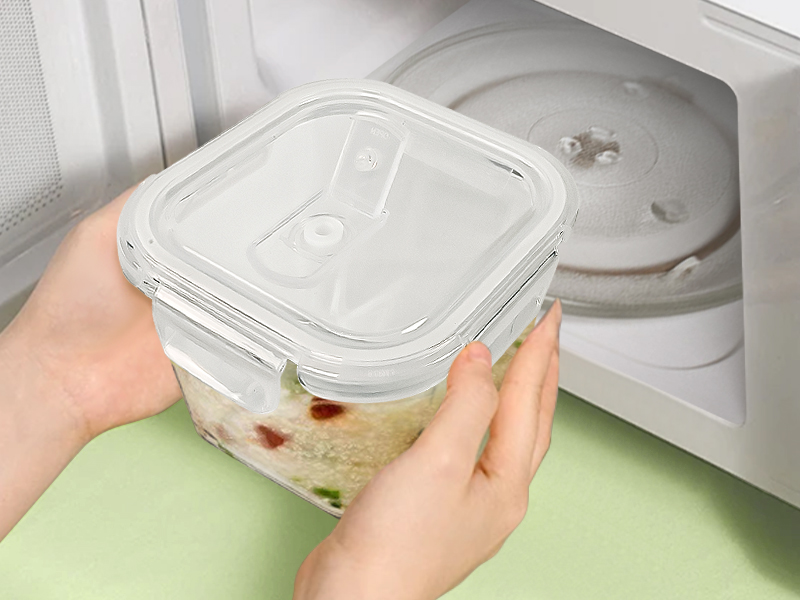 Square Glass Soup Containers with Lids 4 Cup Glass Storage Containers for Lunch Glass Freezer