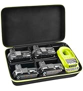 Case Compatible with Ryobi ONE+ 18V Lithium-Ion 4.0/3.5/3.0/2.0/1.5 Ah Compact Batteries. Storage...