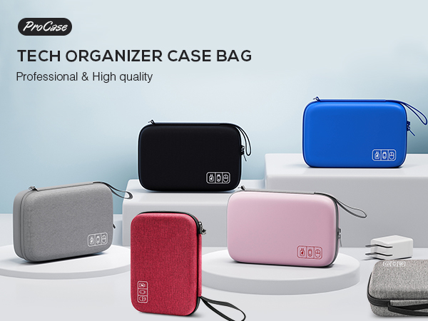 ProCase Hard Travel Electronic Organizer Case
