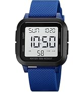 findtime Unisex Digital Watch Men Women Square Face Big Numbers LED Electronic Wrist Watches Wate...