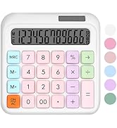 HUTUDD Mechanical Switch Calculator, Desktop Calculator, White Calculators Big Buttons, 12-Digits...