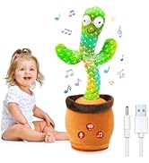 Qularlans Rechargeable Dancing Talking Cactus Toy with Adjustable Volume, Interactive Baby Toddle...