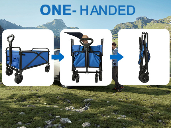 foldable camping wagon with small wheel