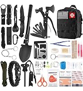 Survival Kit and First Aid Kit, 142Pcs Professional Survival Gear and Equipment with Molle Pouch,...