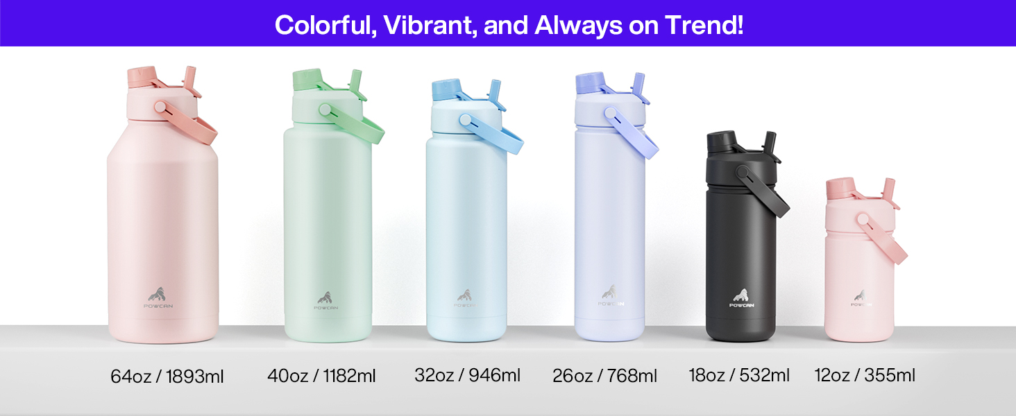 From 12oz to 64oz — Find Your Perfect Size.