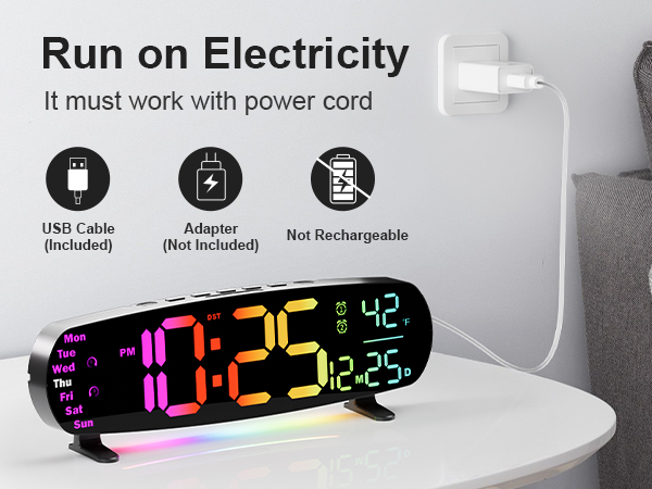 digital wall clock large display