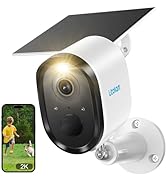 litokam Security Cameras Wireless Outdoor, 2K Solar Battery Powered WiFi Surveillance Indoor Came...