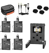COMICA BoomX-U Qua 4-Channel UHF Wireless Lavalier Lapel Microphone System, 4 Audio Tracks Indivi...