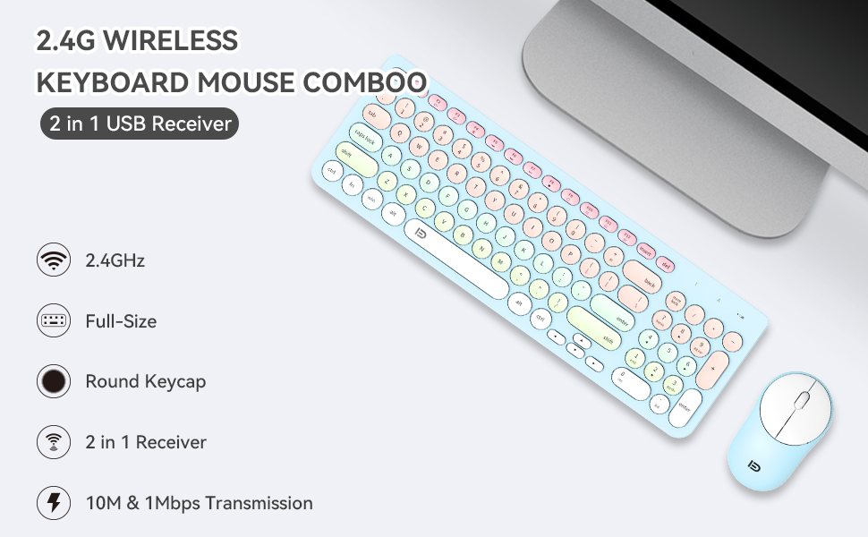 Wireless Keyboard and Mouse Combo