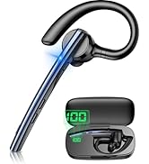 New bee Bluetooth Headset V5.1 Bluetooth Earpiece Dual Mic with 500mAh Charging Case 72H Talk Tim...
