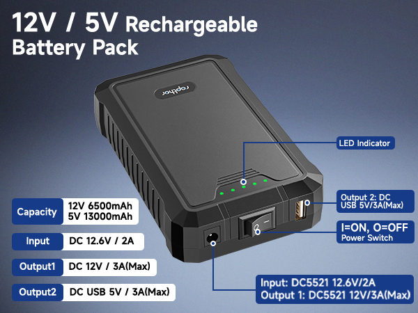 Rechargeable 12V Battery Pack